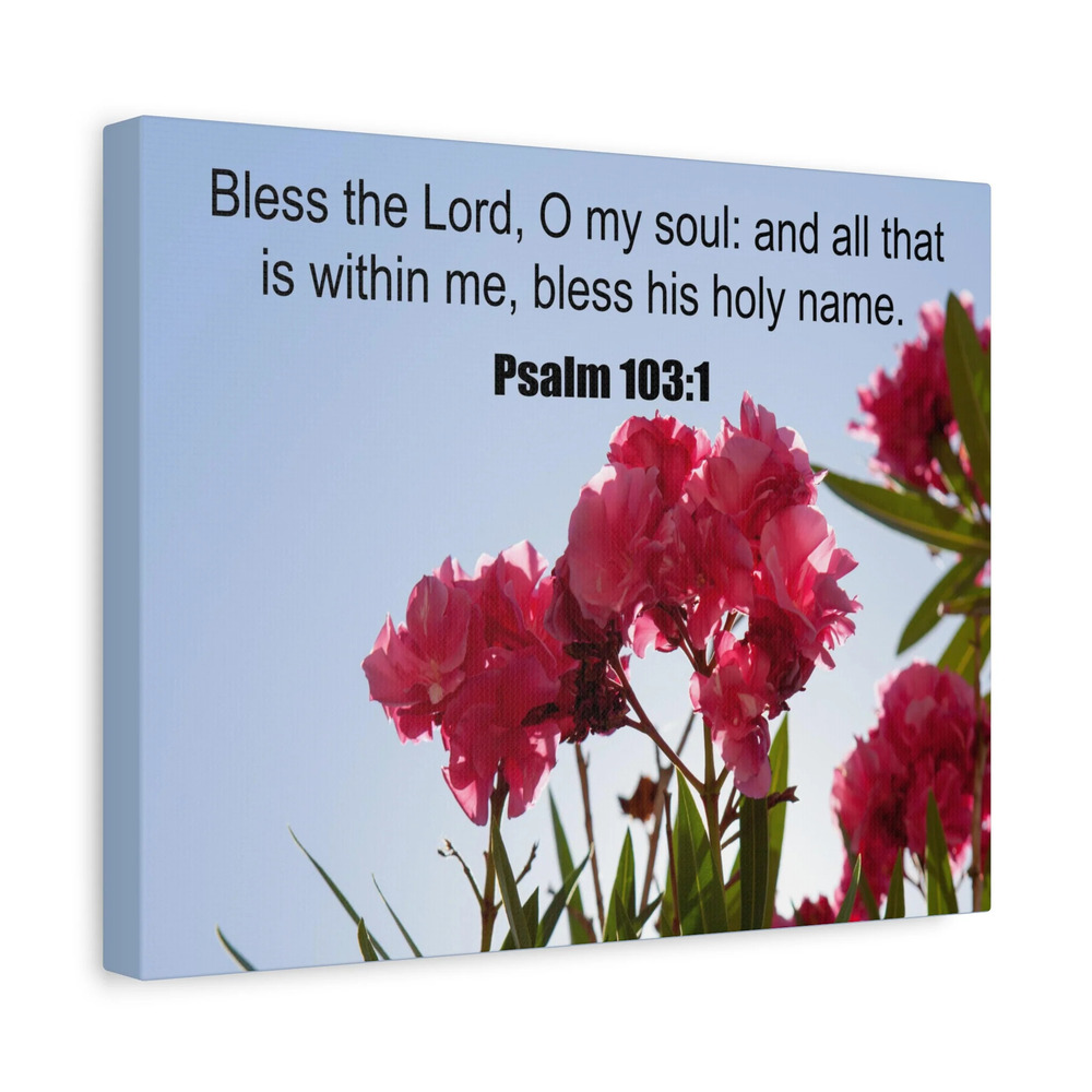 Scripture Canvas Bless The Lord Psalm 103:1 Christian Wall Art Print Ready to
